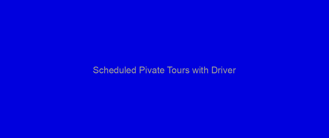 Scheduled Pivate Tours with Driver/Guide
